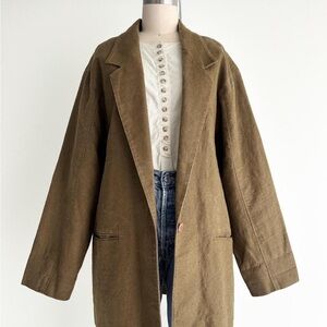Adolfo Olive Green Linen Blazer